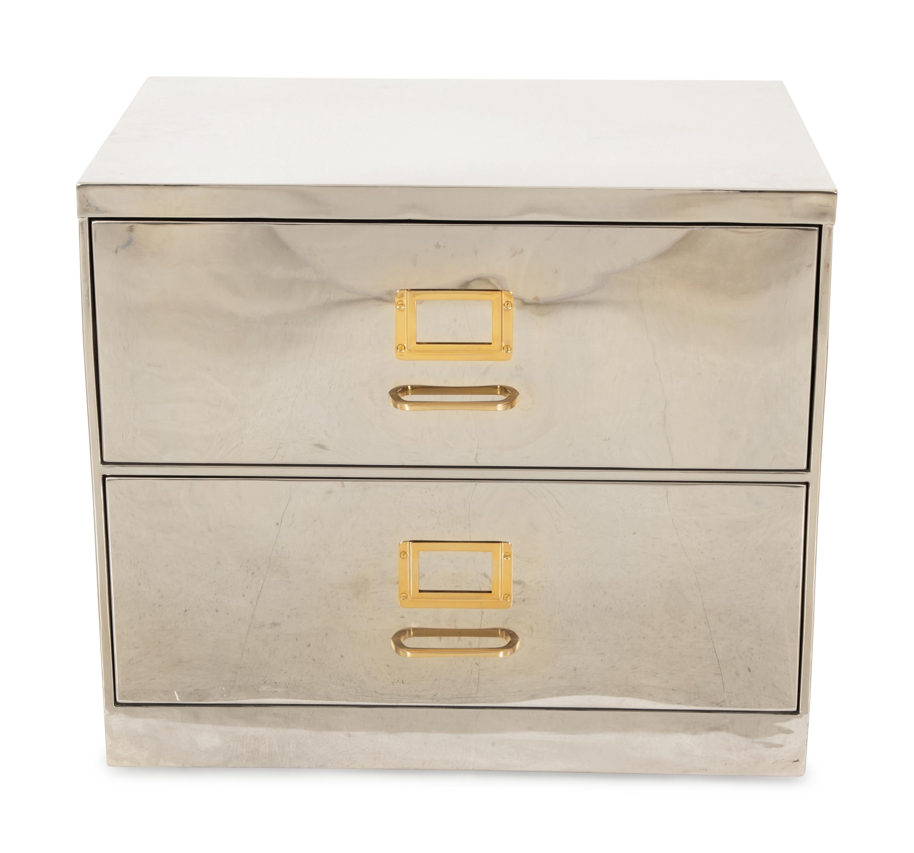 A Chrome-Veneered Bedside Cabinet