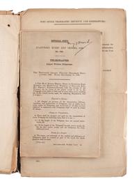 [SCIENCE & TECHNOLOGY]. A group of 2 telegraphy-related items, comprising: