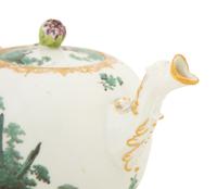 A Meissen Porcelain Green Watteau Tea Pot — 18TH CENTURY