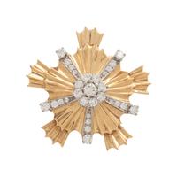 YELLOW GOLD AND DIAMOND BROOCH