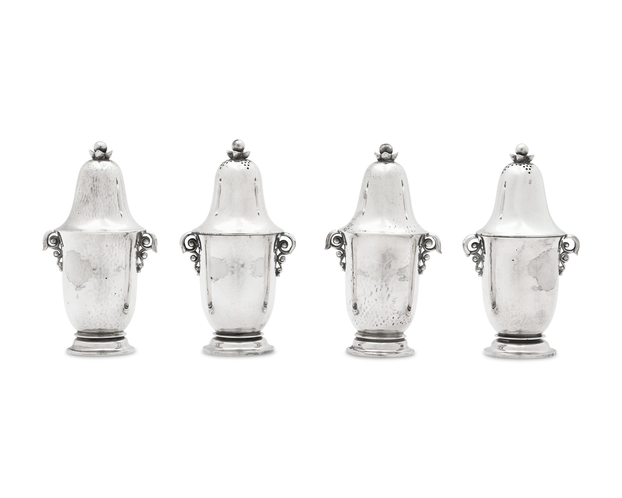 A Group of Four Georg Jensen Silver Salt and Pepper Shakers