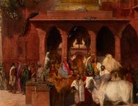 George Landseer (British, 1834-1878) — The Golden Temple, Benares, 1861
