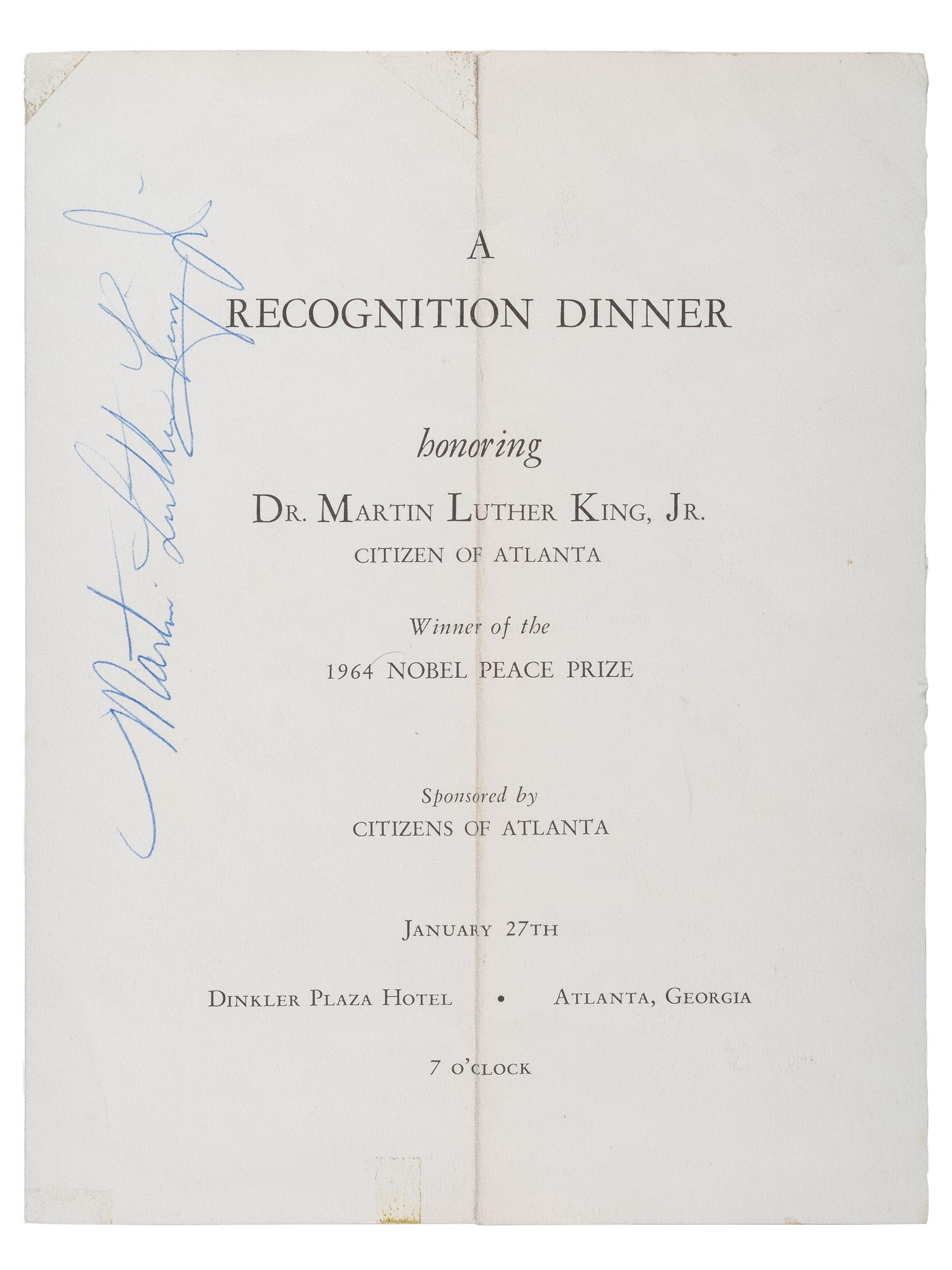 [African-Americana] King, Martin Luther, Jr. Signed Program