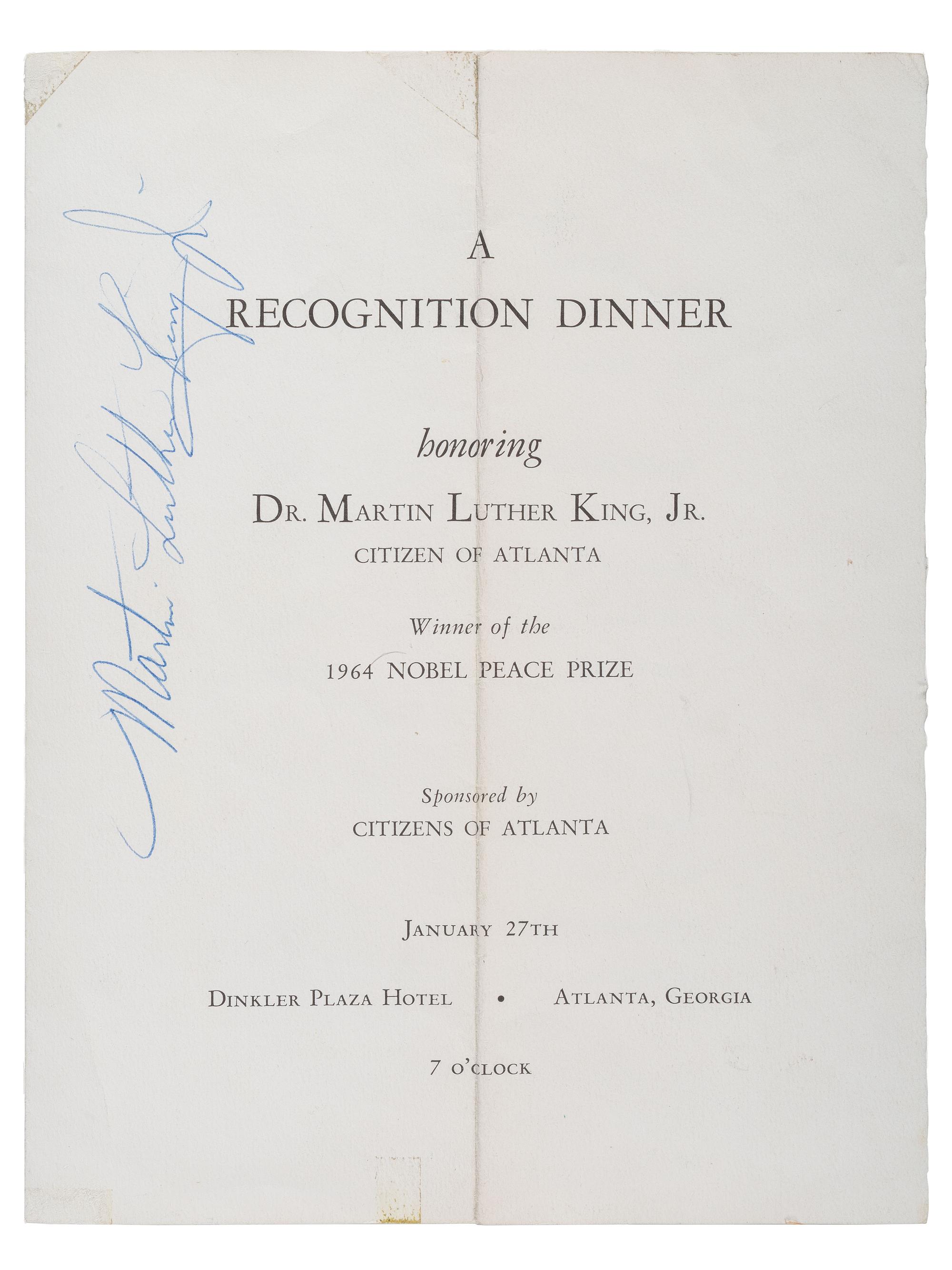 [African-Americana] King, Martin Luther, Jr. Signed Program