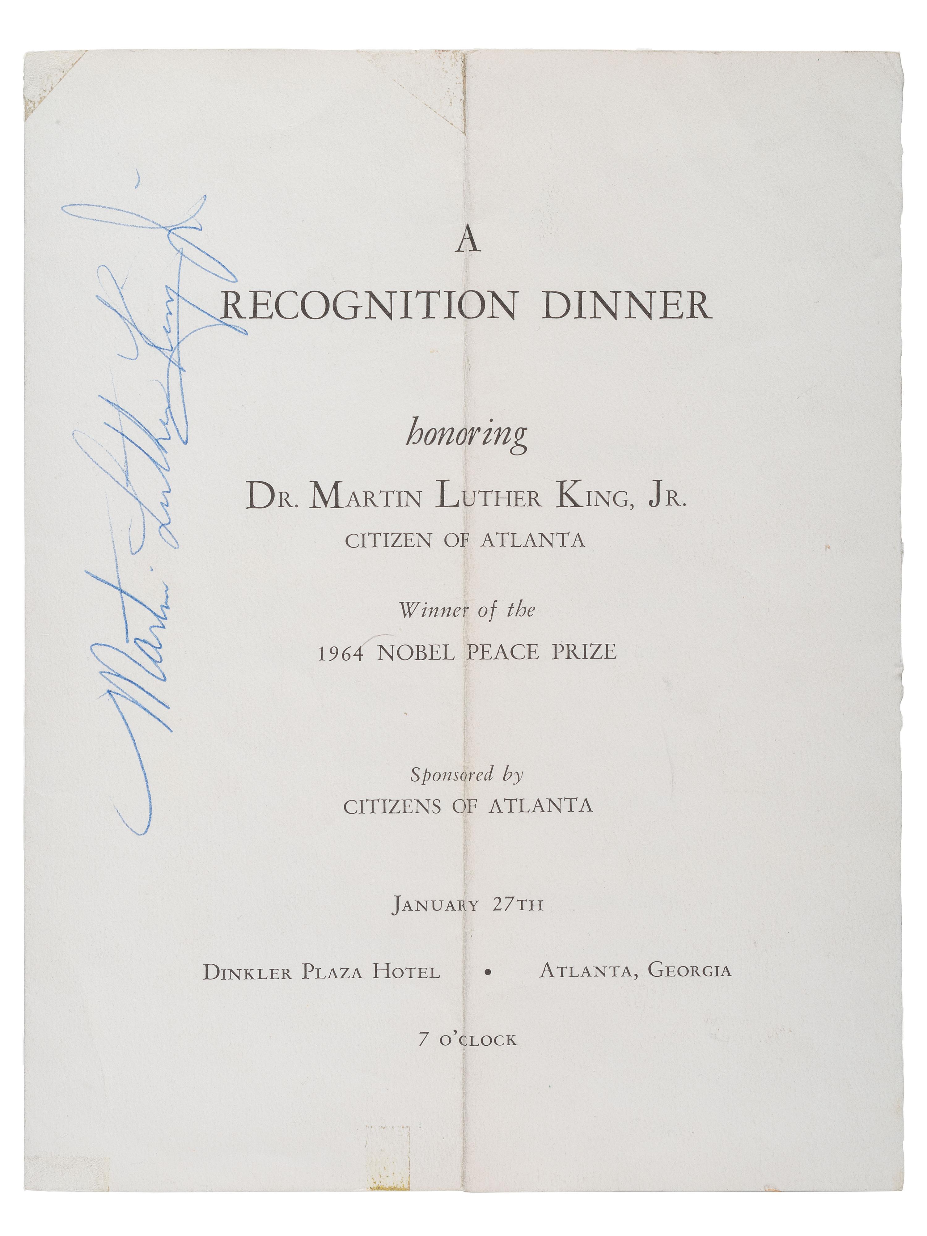 [African-Americana] King, Martin Luther, Jr. Signed Program
