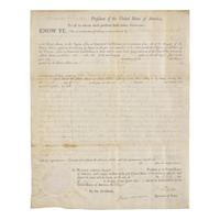[Presidential] Jefferson, Thomas, and James Madison. Partially-Printed Document, signed.