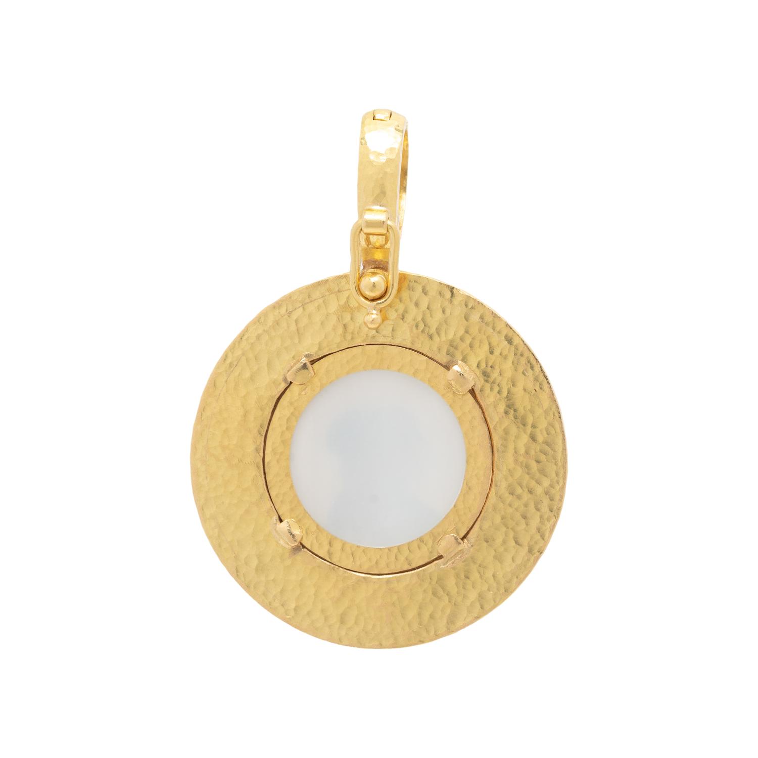 ELIZABETH LOCKE, YELLOW GOLD AND ESSEX CRYSTAL PENDANT