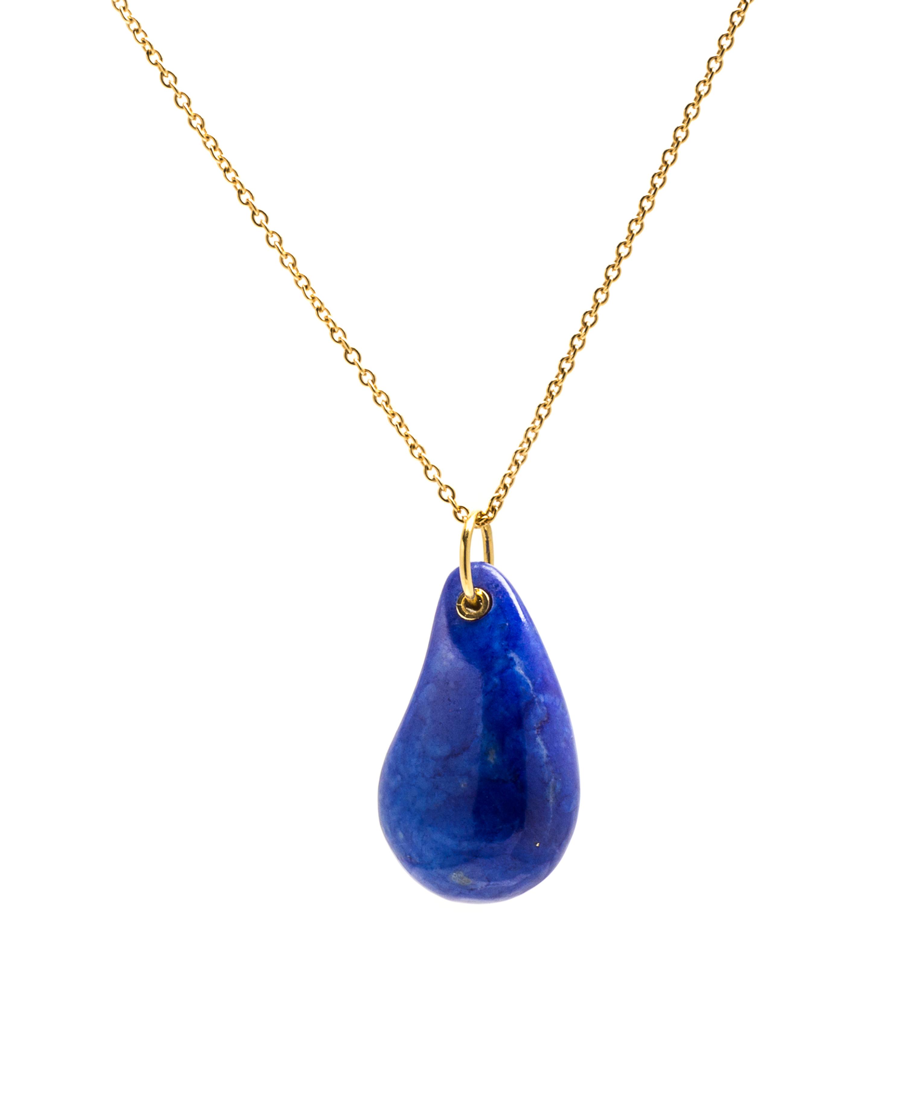 An 18 Karat Yellow Gold and Lapis Lazuli Teardrop Pendant, Elsa Peretti for Tiffany & Co. 2.80 dwts.