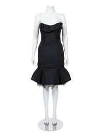 J. Mendel Cocktail Dress with Fox Fur Trim, 2000-10s