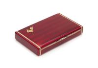 A Russian Silver, Guilloche Enameled and Diamond Inset Cigarette Case, Mark of Ivan Britzin, St. Petersburg, Late 19th/Early 20th Centu