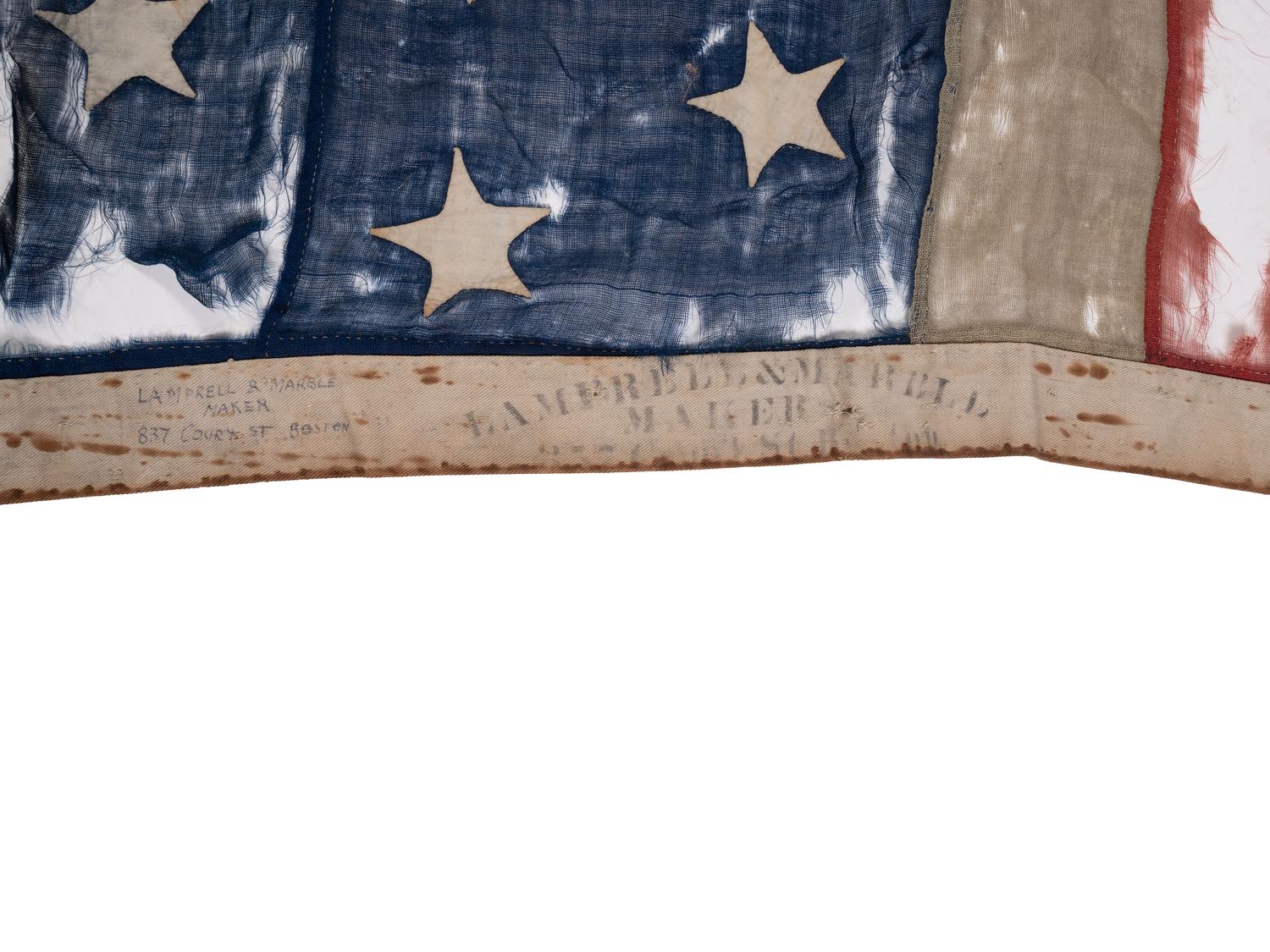 [POLITICS]. 37-star "McKinley and Hobart" campaign flag. 1867-1896.
