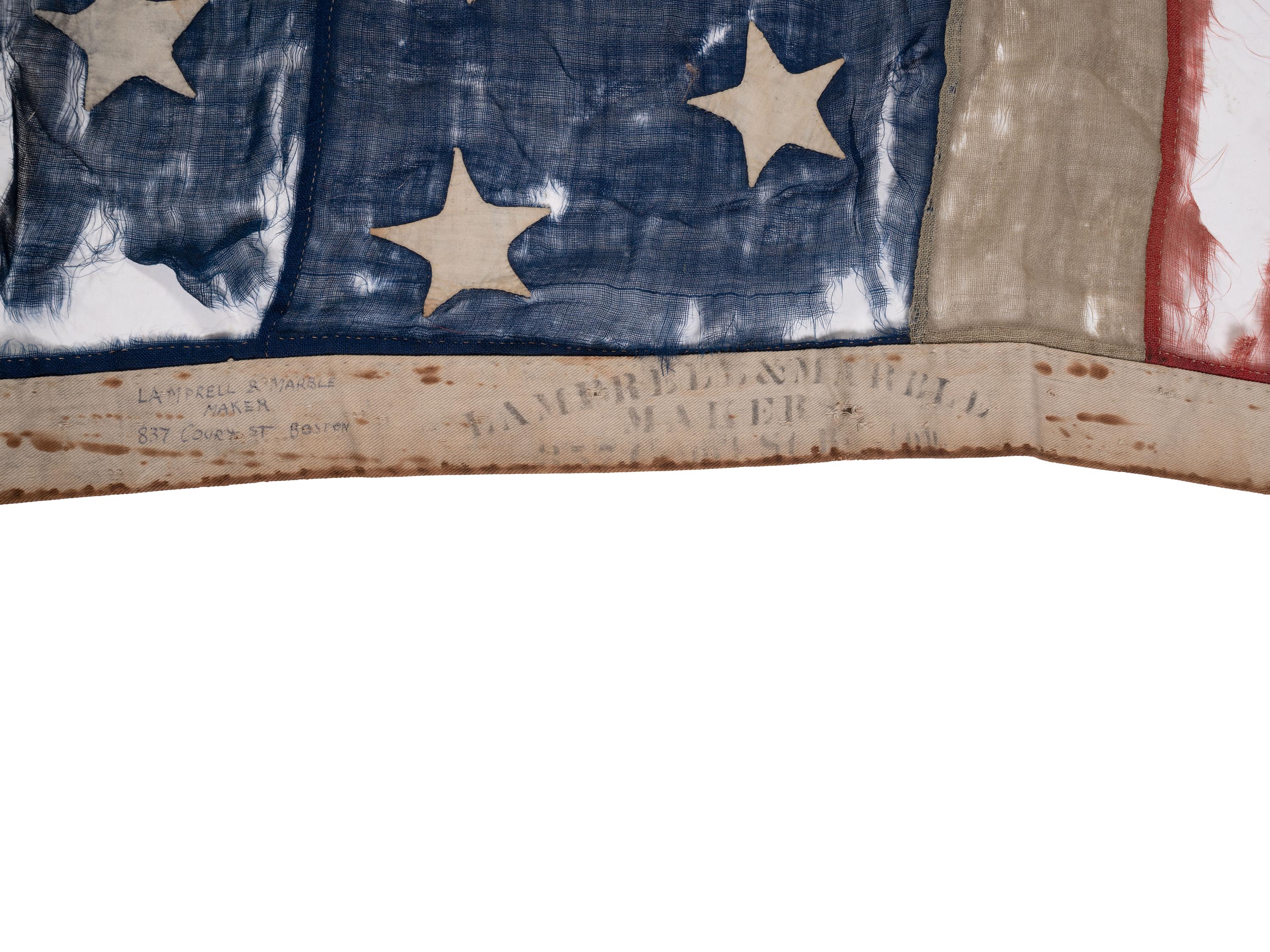 [POLITICS]. 37-star "McKinley and Hobart" campaign flag. 1867-1896.