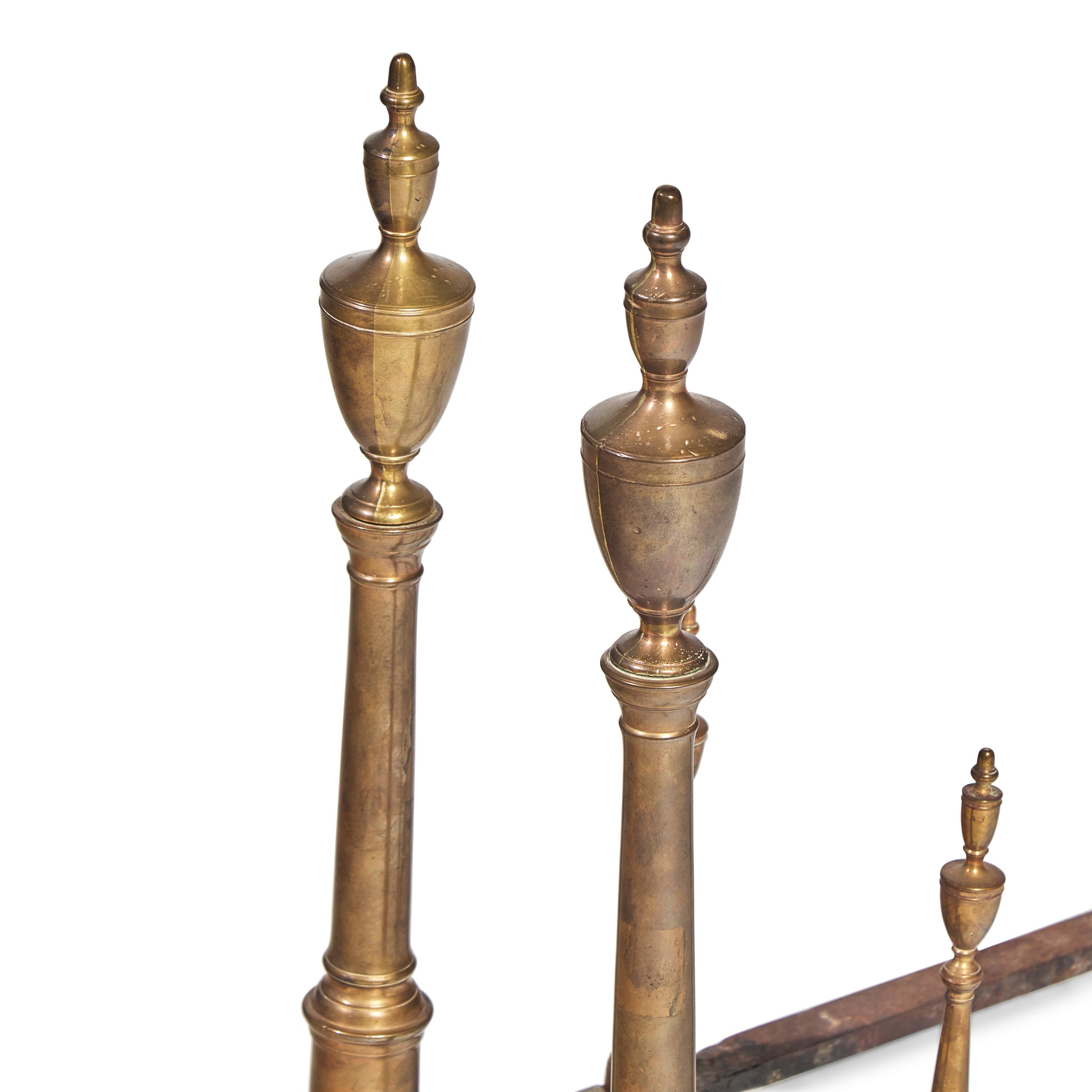 A Pair of Federal Bell Metal Andirons