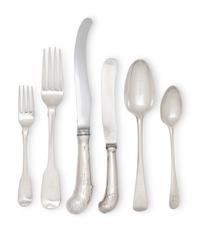 An Assembled George III Silver Flatware Service