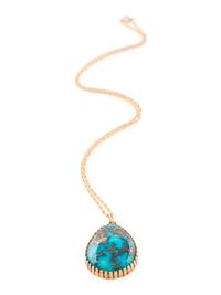 Southwestern 14K Gold and Morenci Turquoise Necklace