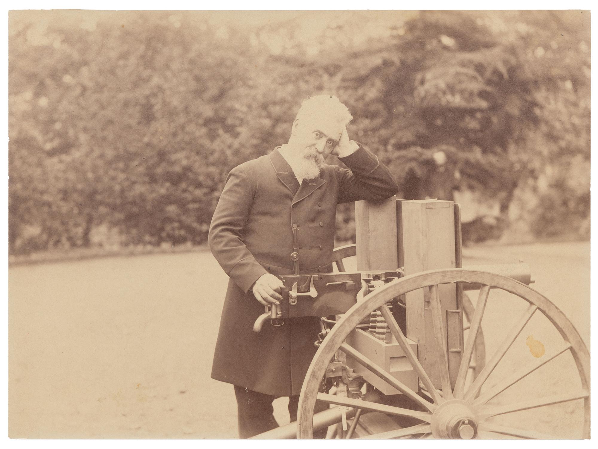 [WEAPONRY]. Photographic archive identified to inventors Hiram and Hudson Maxim.