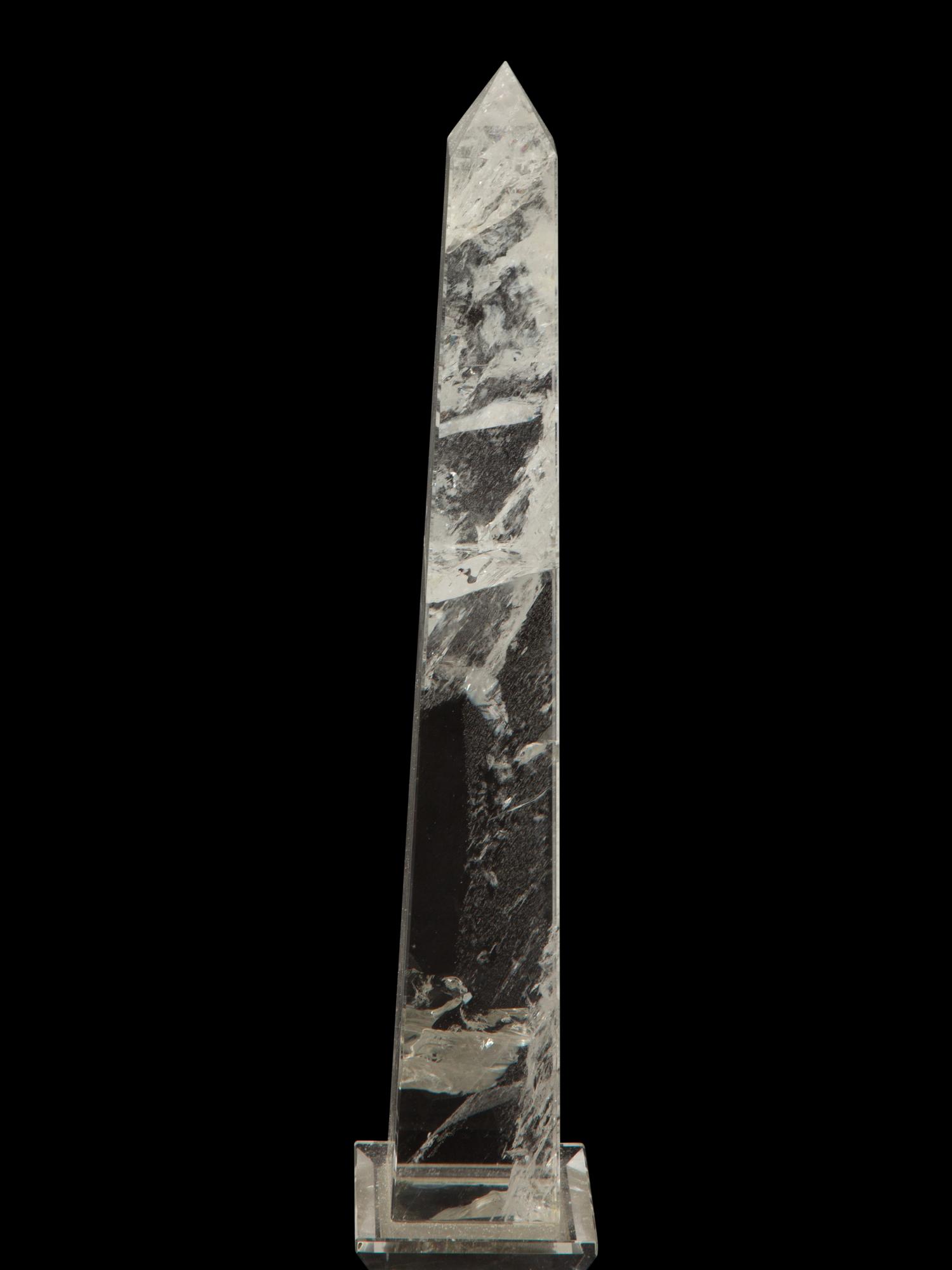 A Pair of Continental Rock Crystal Obelisks