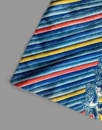 A Chinese Blue Ground Embroidered Silk 'Dragon' Robe
