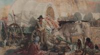 John Young Hunter, (American 1874-1955), Cowboy Frontier Scene