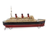 A Carved and Painted Model of a Three-Stack Steamboat