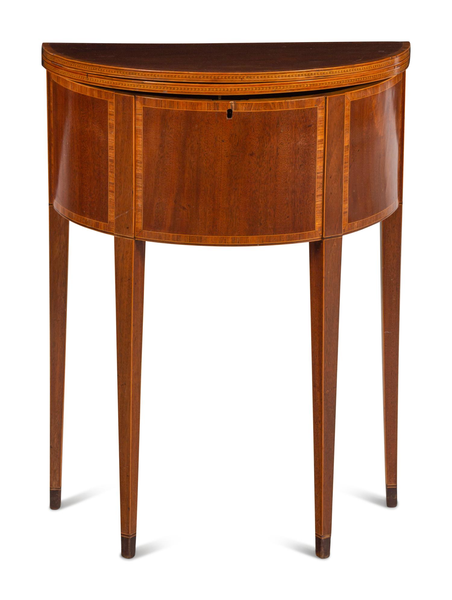 A George III Mahogany Demilune Table