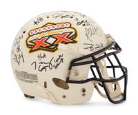 A 2006 Chicago Rush Team Signed Autograph Arena Bowl XX Football Helmet Presented to Mike Ditka Formerly Displayed at Mike Ditka's Restaurant