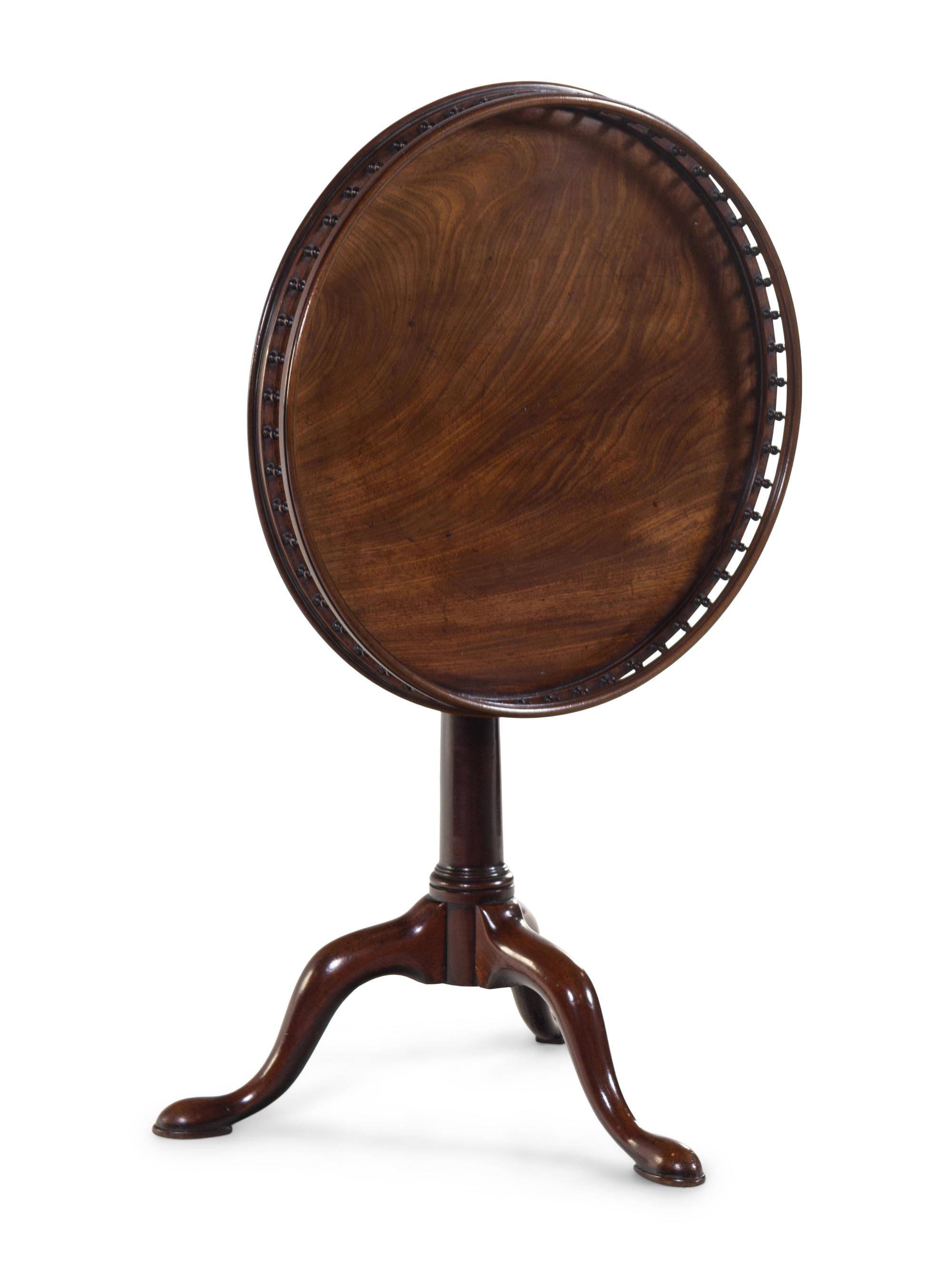 A George III Mahogany Birdcage Action Tilt-Top Tea Table