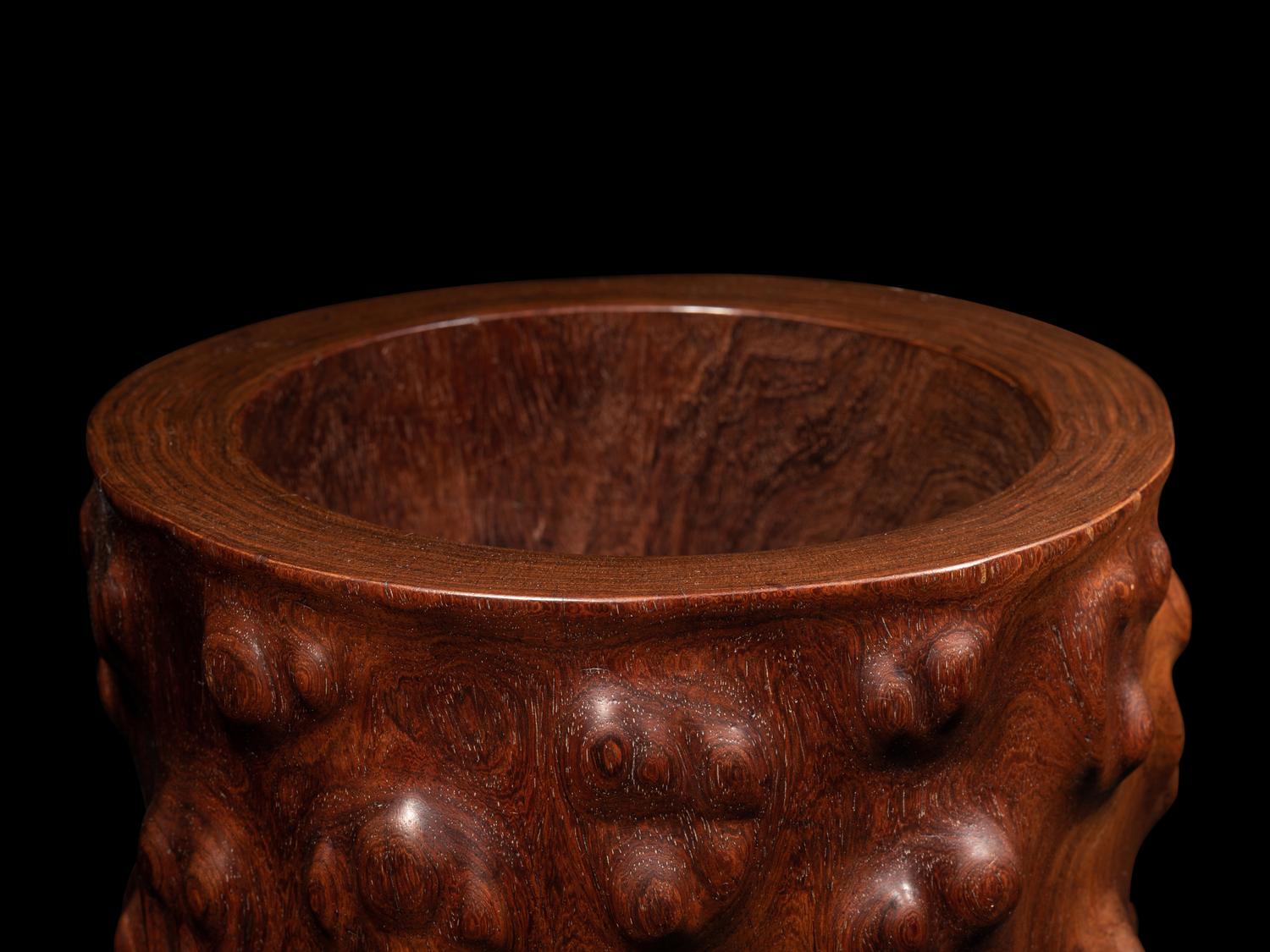 A Carved Huanghuali Brushpot, Bitong