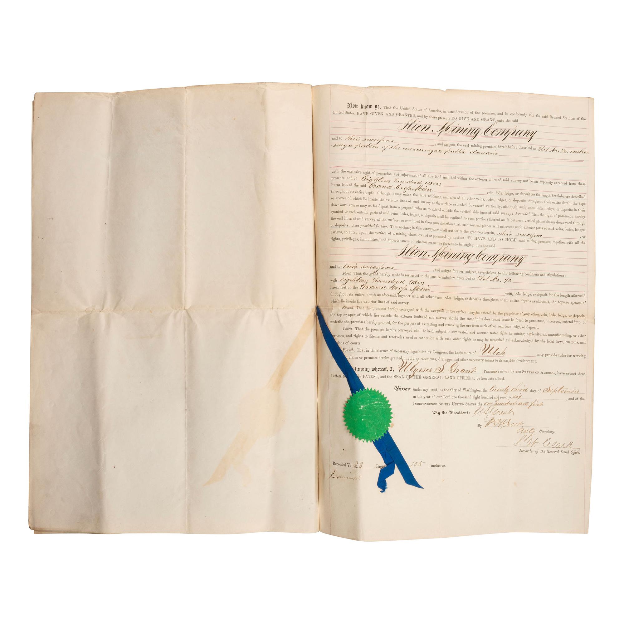 [MINING - UTAH]. A group of manuscripts and documents related to Utah mines, comprising: