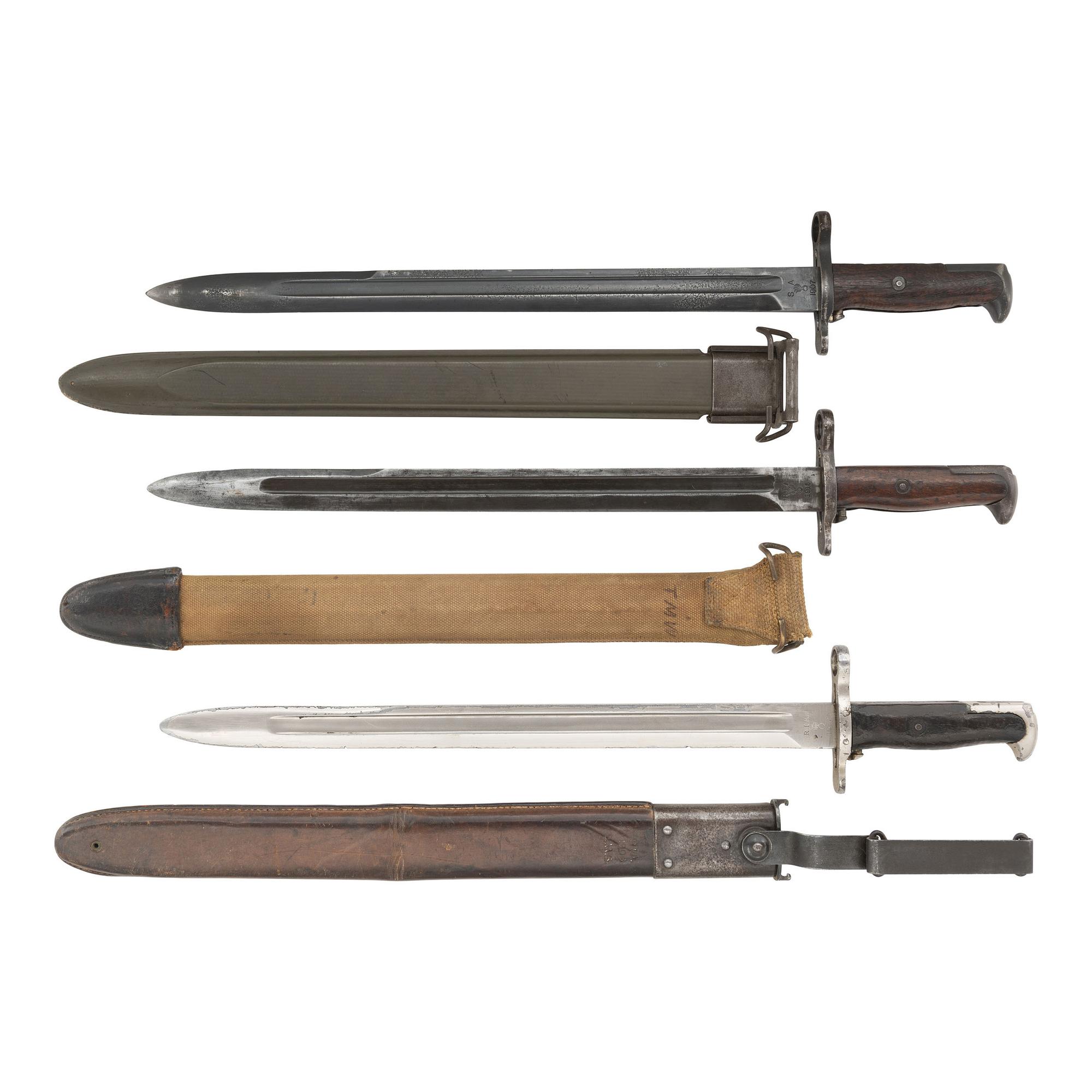 3 US Model 1905 Bayonets & Scabbard
