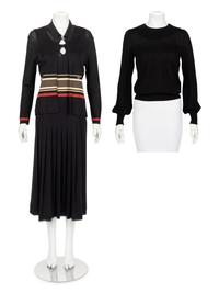 One Sonia Rykiel Three-Piece Ensemble and One Chanel Knit Top, 1990s