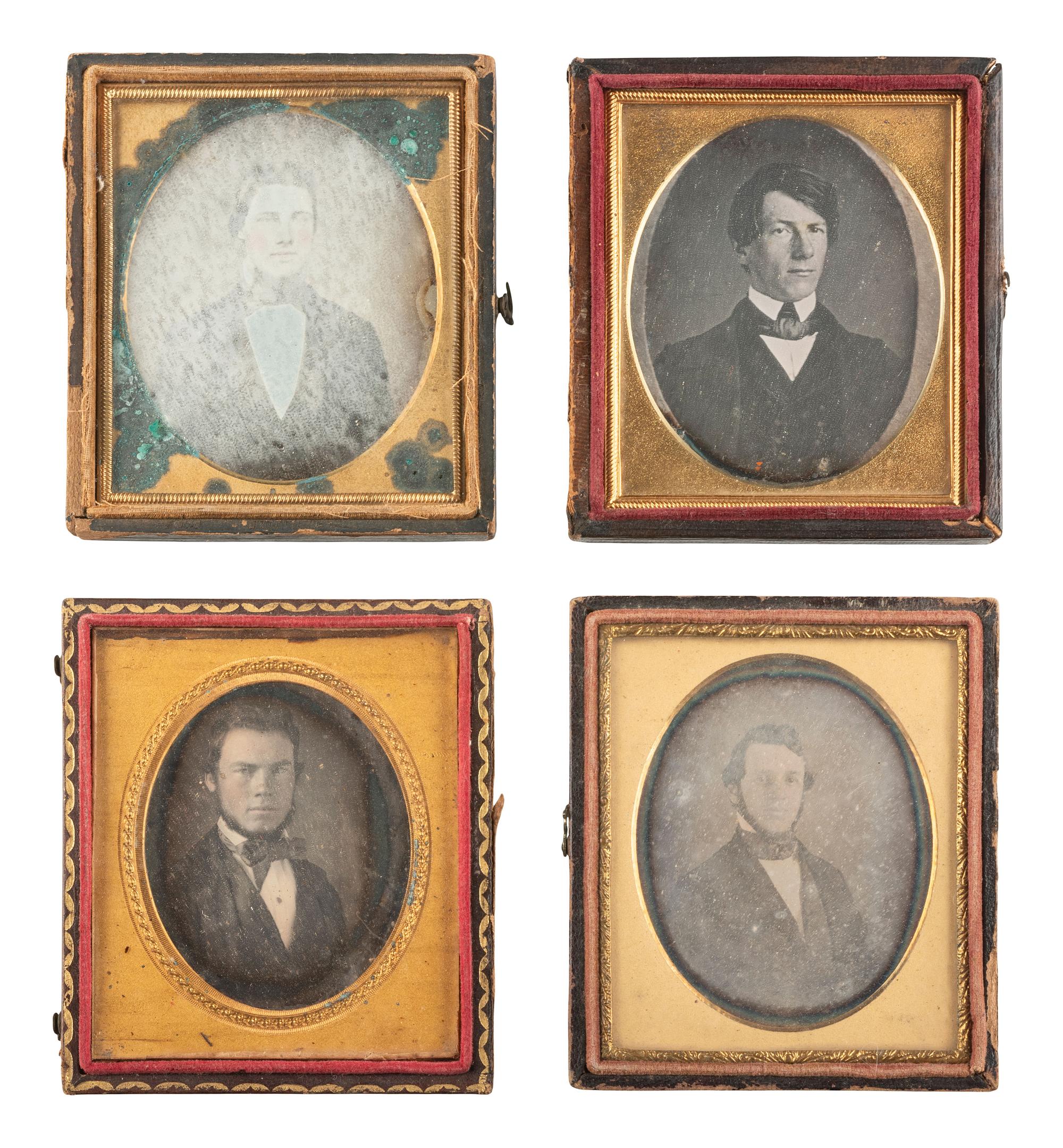 [EARLY PHOTOGRAPHY]. 23 sixth plate daguerreotypes of young, dapper men.