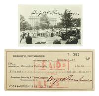 EISENHOWER, Dwight D. (1890-1969). A group of 2 signed items with related correspondence and ephemera.