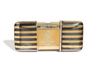 CARTIER, ART DECO, STERLING SILVER, STEEL AND GOLD-PLATE TRAVEL CLOCK