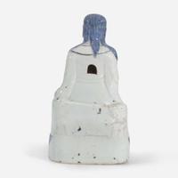 A Chinese blue and white porcelain figure of Xuanwu 玄武大帝青花瓷像 Late Ming dynasty ??