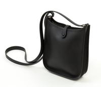 An Hermès Black Epsom Evelyne TPM, 6.7" x 7" x 2"; Strap drop: 22"