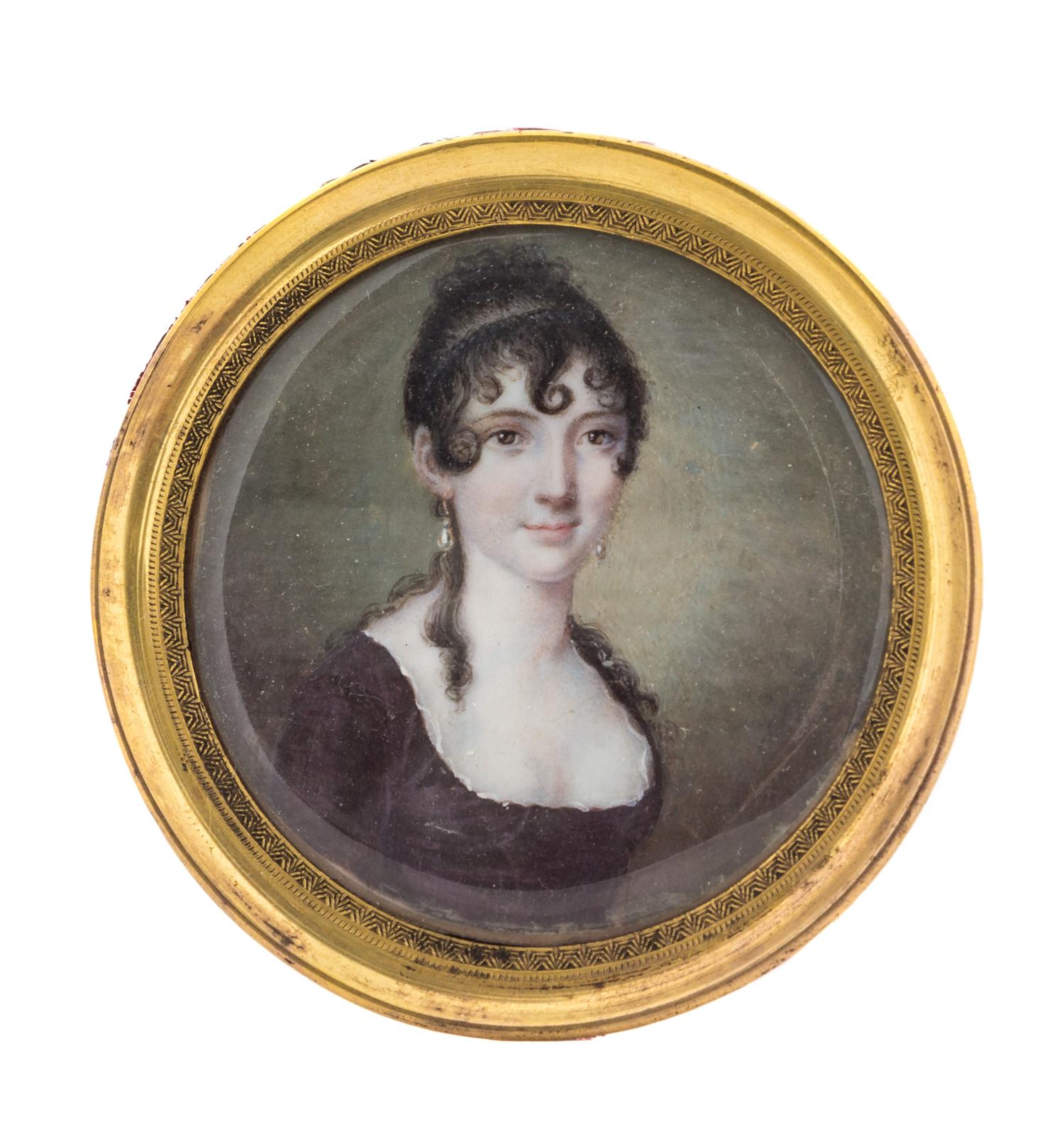 Jean Urbain Guerin, (French, 1760-1836), Portrait Miniature of Baroness Falkenstyn