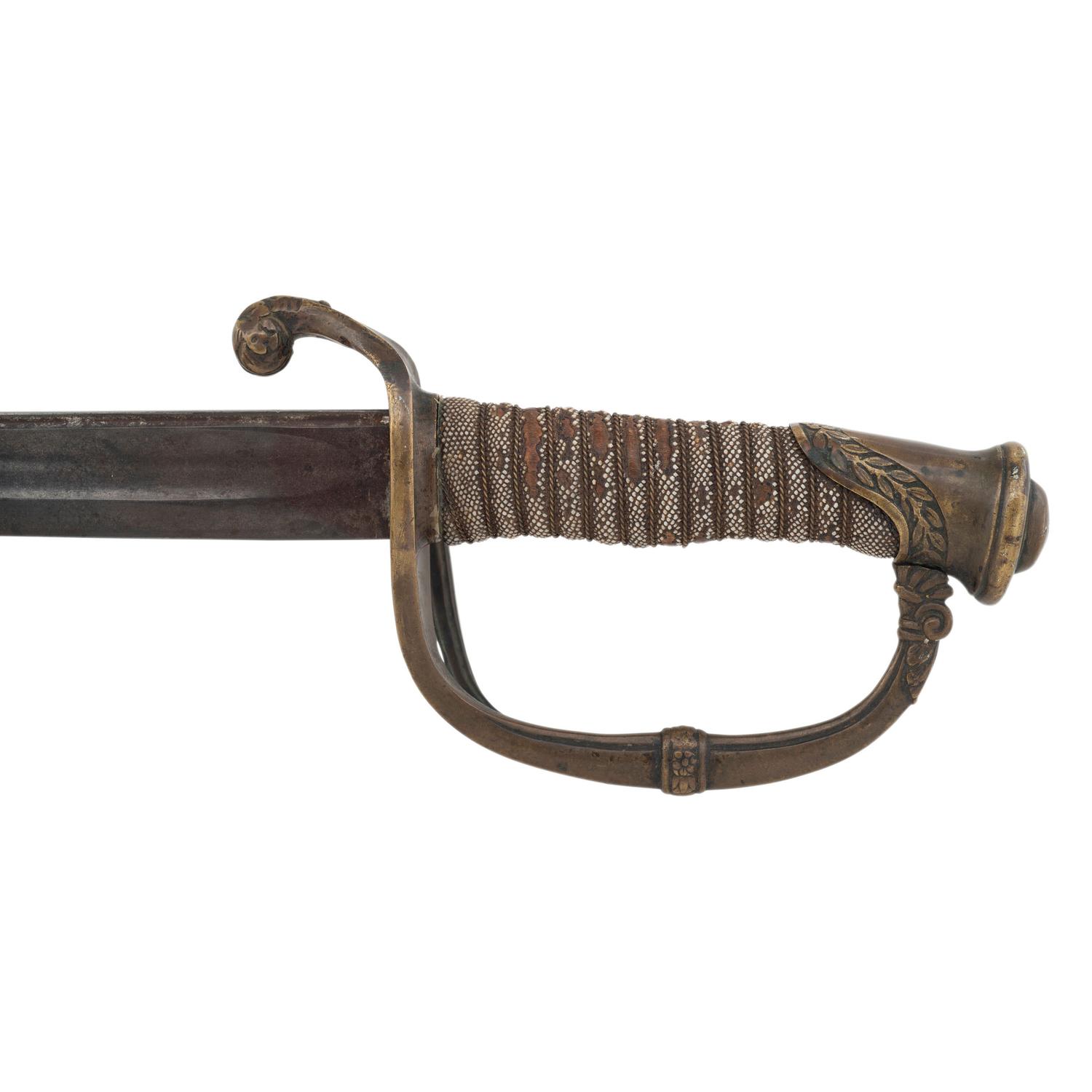 Import Foot Officers Sword with Scabbard Inscribed to Capt. S.E. Thomason - 176th NY Vols., then Captured and Descended in a Texas Confederate Family