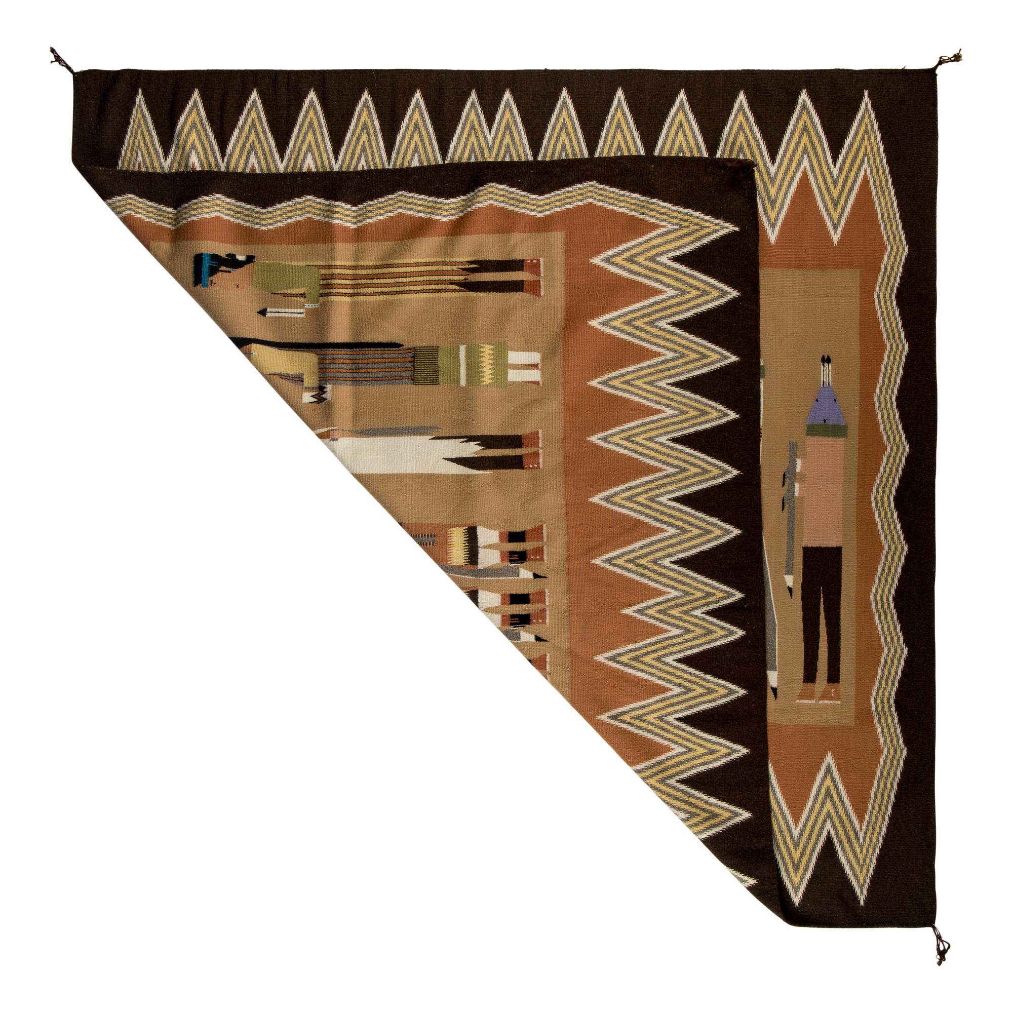 Ella Watts (Diné, 20th century) — Navajo Yeibichai Weaving [Rug]