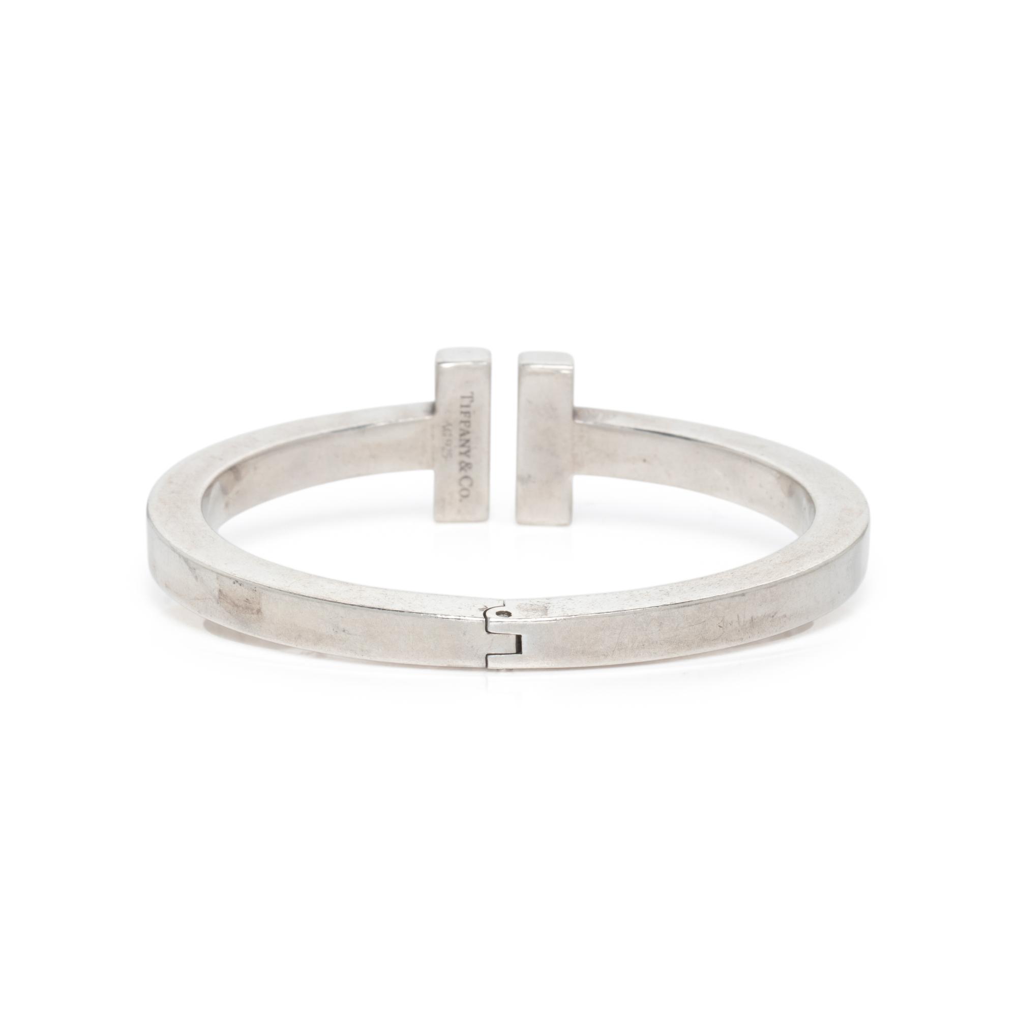 TIFFANY & CO., STERLING SILVER 'T' BRACELET