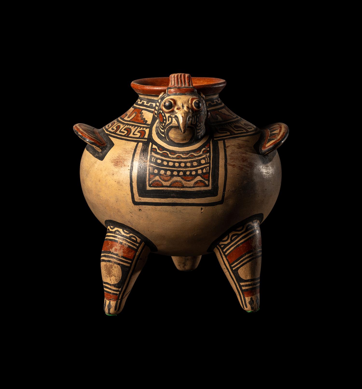 A Nicoya Polychrome Vulture Effigy Vessel