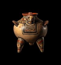 A Nicoya Polychrome Vulture Effigy Vessel
