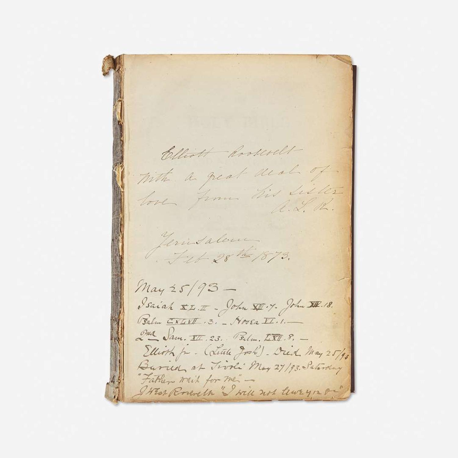 [Americana] [Roosevelt, Theodore] The Holy Bible, Containing the Old and New Testaments...