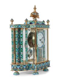 A Chinese Export Cloisonné Enamel Mantel Clock