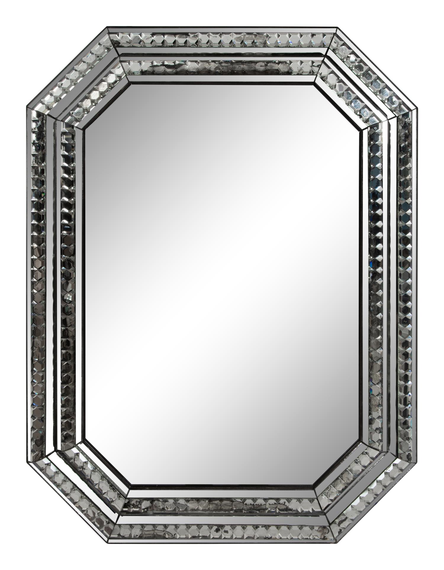 A Pair of Octagonal Faceted Glass Framed Mirrors
