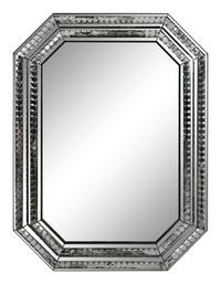 A Pair of Octagonal Faceted Glass Framed Mirrors