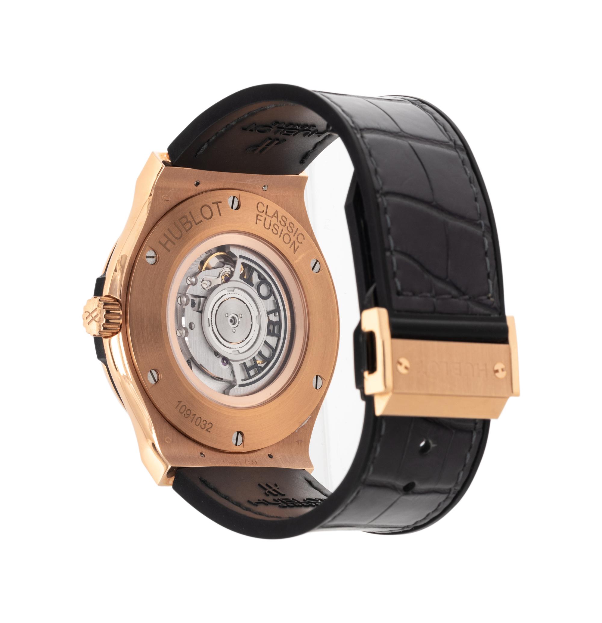 HUBLOT, 18K PINK GOLD 'CLASSIC FUSION' WRISTWATCH