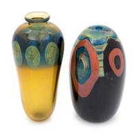 Two Vases comprising works by Donald Carlson and an Unknown Artist.
