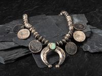Navajo Coin Squash Blossom Necklace