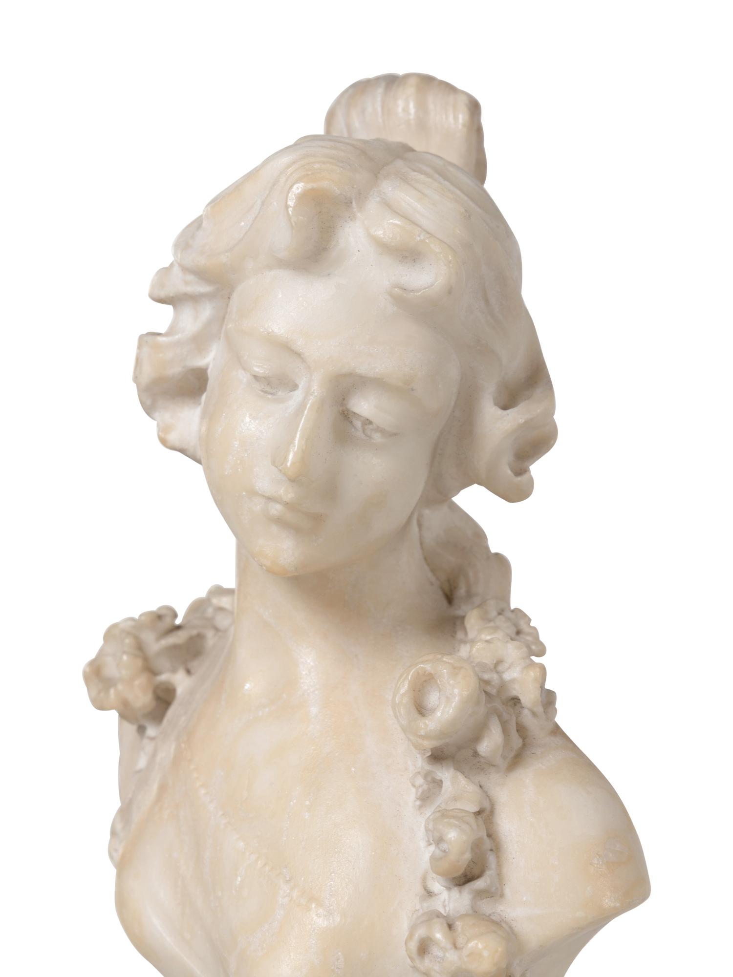 A Continental Marble Bust of Ruth and Two Other Small Busts
